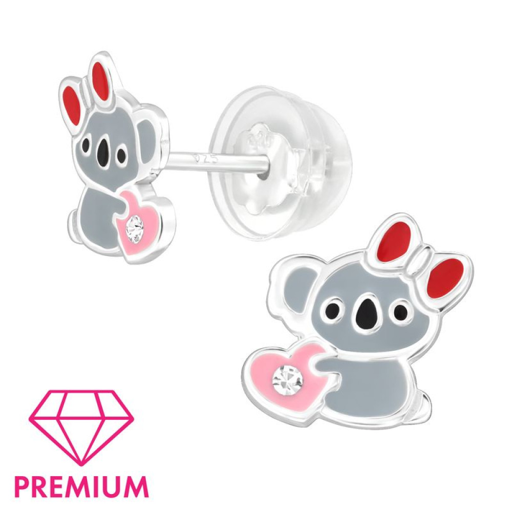 Koala kislány gyerek prémium stift fülbevaló 925 ezüst Koala kislány gyerek prémium stift fülbevaló 925 ezüst