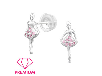 Balerina ezüst prémium gyerek stift fülbevaló Balerina ezüst prémium gyerek stift fülbevaló