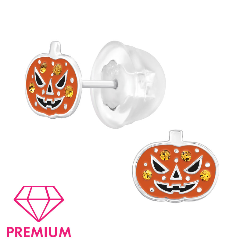 Halloweeni tök kristály gyerek prémium fülbevaló 925 ezüst