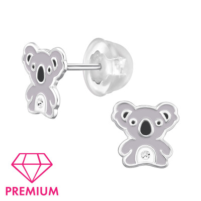 Koala prémium gyerek ezüst stift fülbevaló