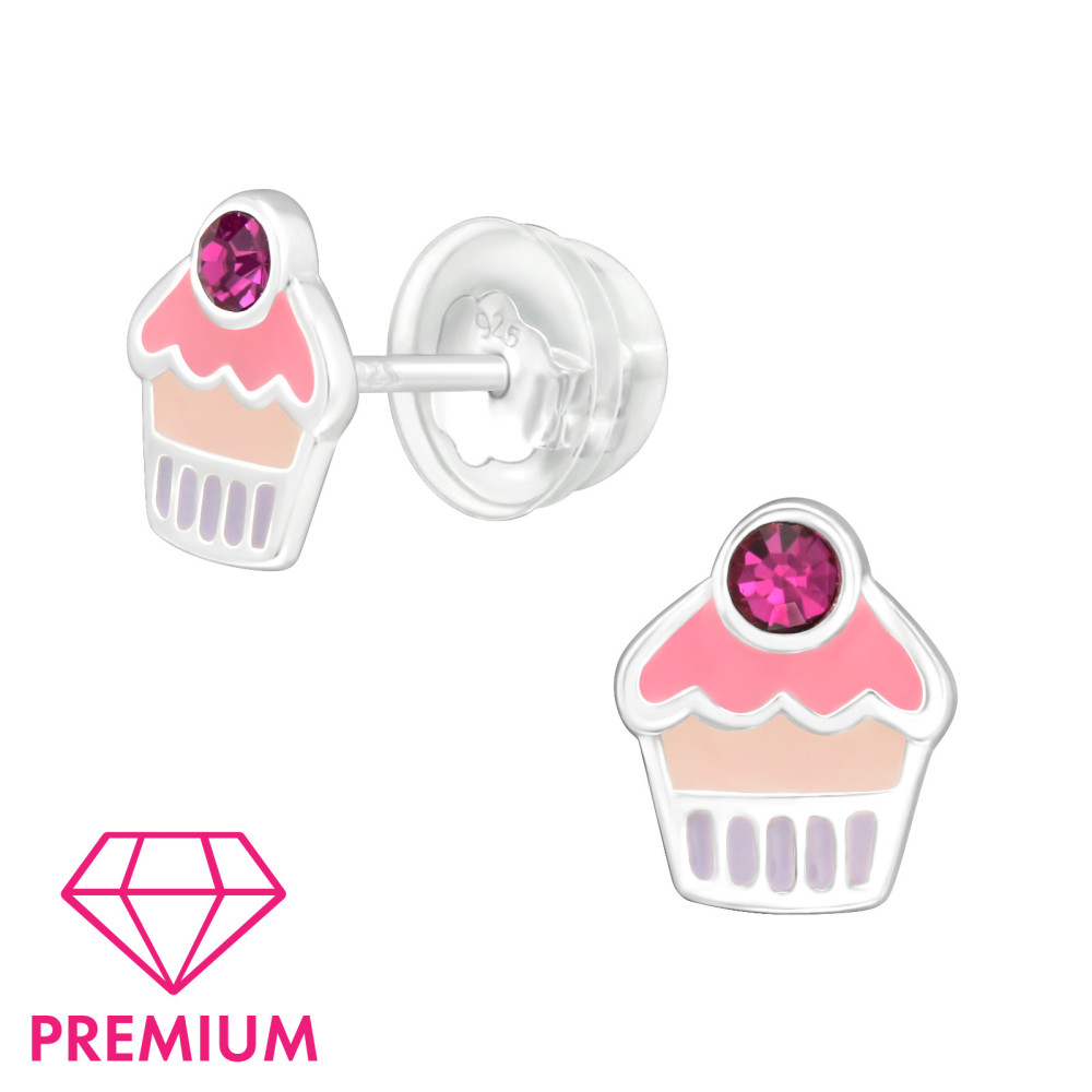 cupcake gyerek prémium stift fülbevaló 925 ezüst cupcake gyerek prémium stift fülbevaló 925 ezüst