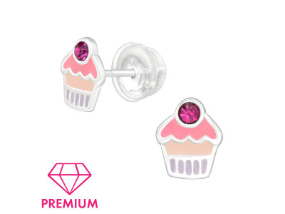 cupcake gyerek prémium stift fülbevaló 925 ezüst