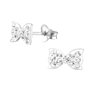 Mansi gyerek fülbevaló, stift, kristály, 925 ezüst