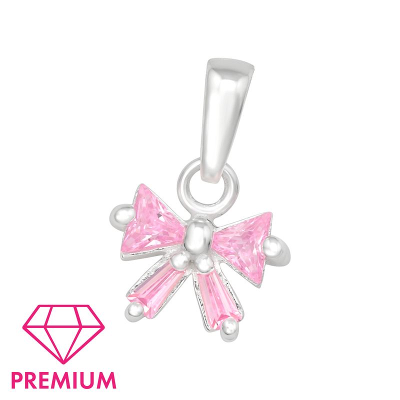 Masni pink köves gyerek prémium ezüst medál