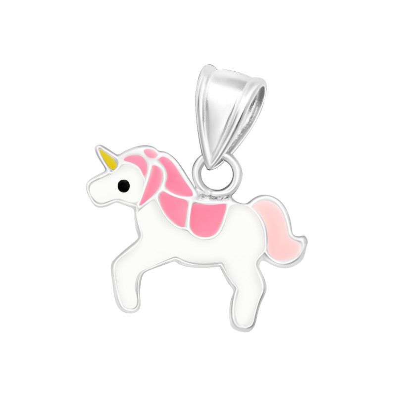Egyszarvú kislány medál, pink