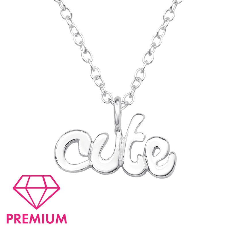 CUTE feliratos gyerek prémium ezüst kislány nyaklánc
