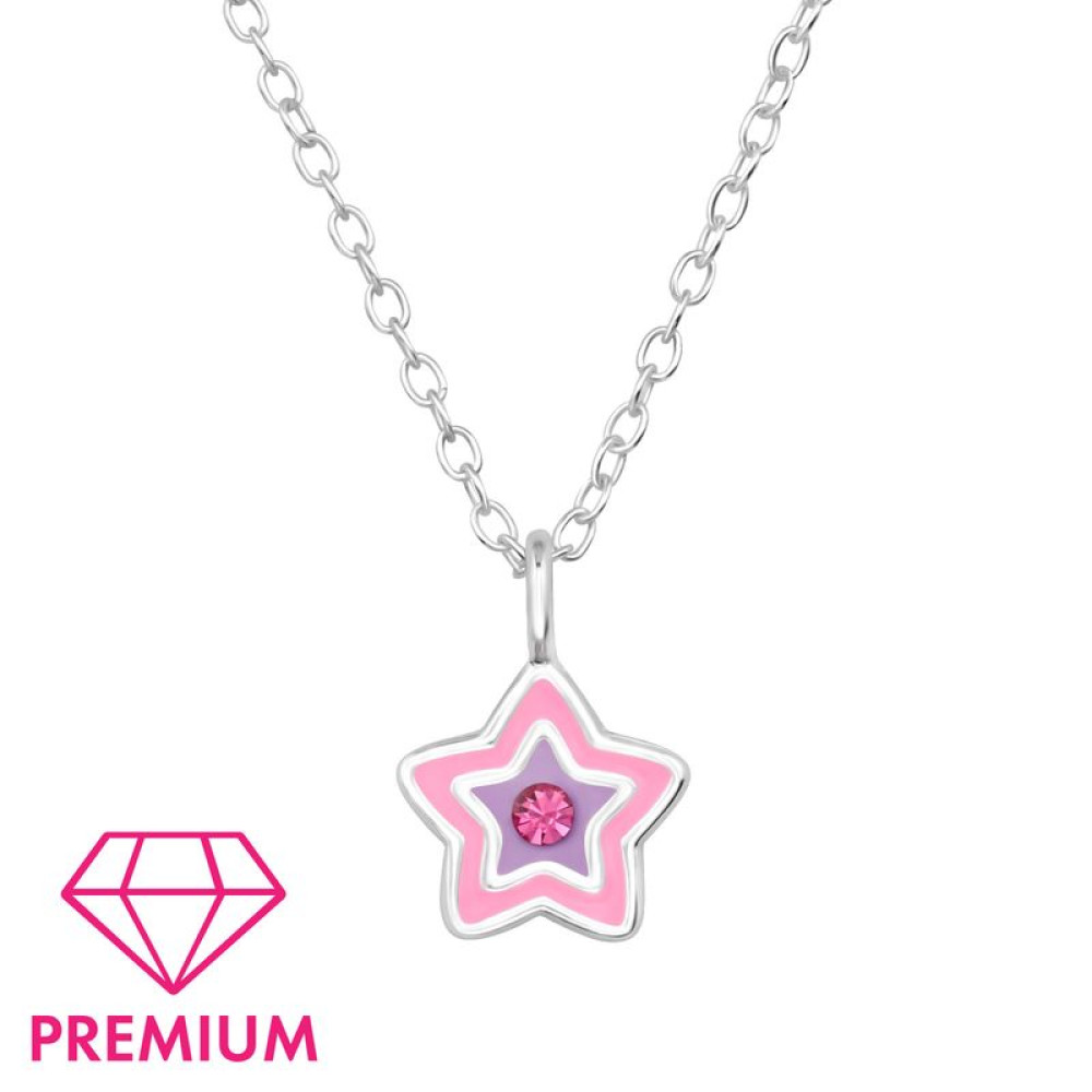 Pink Csillag prémium ezüst gyerek kislány nyaklánc Pink Csillag prémium ezüst gyerek kislány nyaklánc