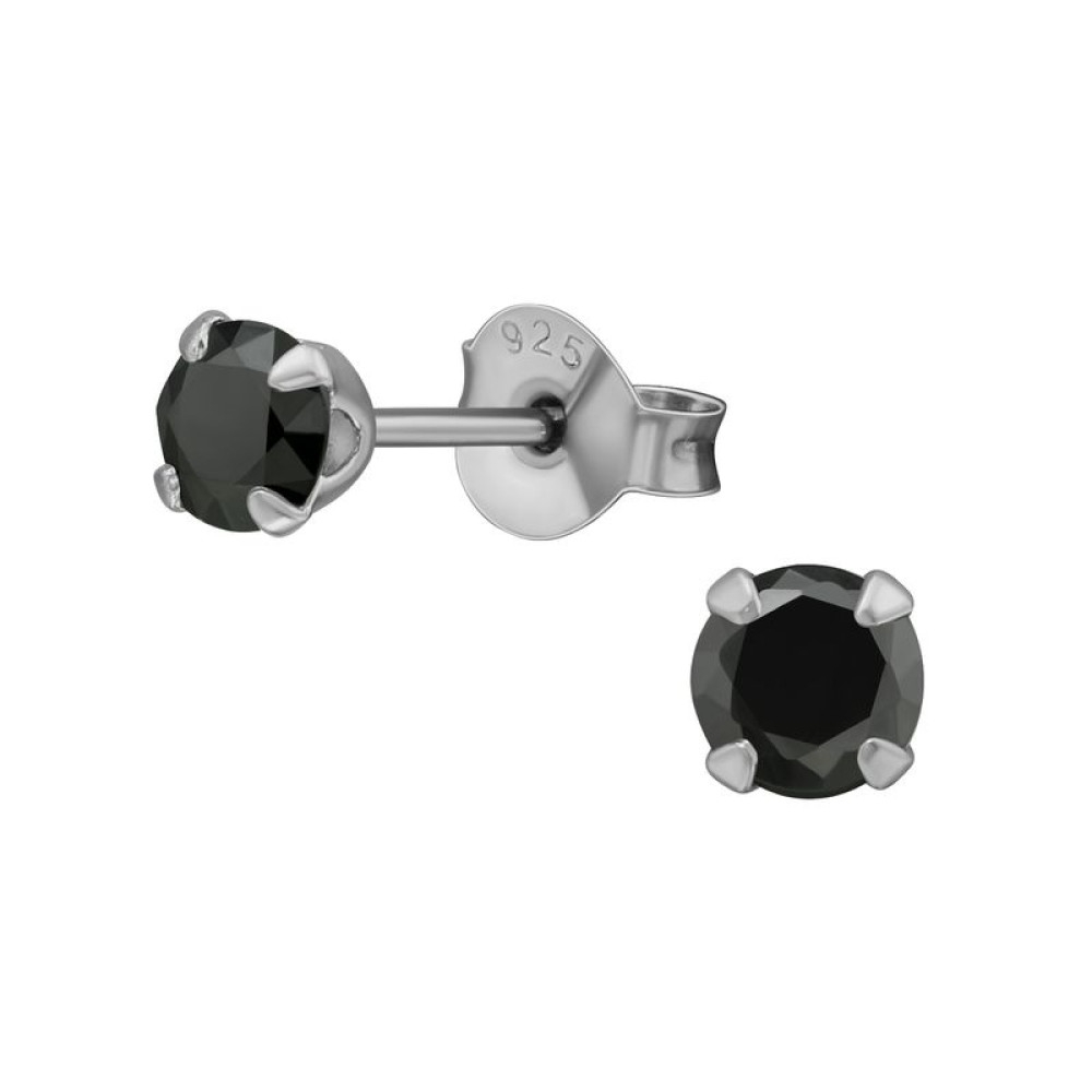 Alap stift kerek, kristály gyermek fülbevaló 925 ezüst - 4mm Alap stift kerek, kristály gyermek fülbevaló 925 ezüst - 4mm