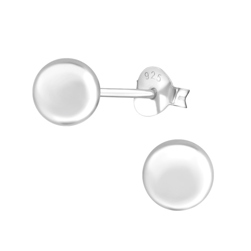 Egyszarű gömb stift ezüst gyerek fülbevaló - 6mm
