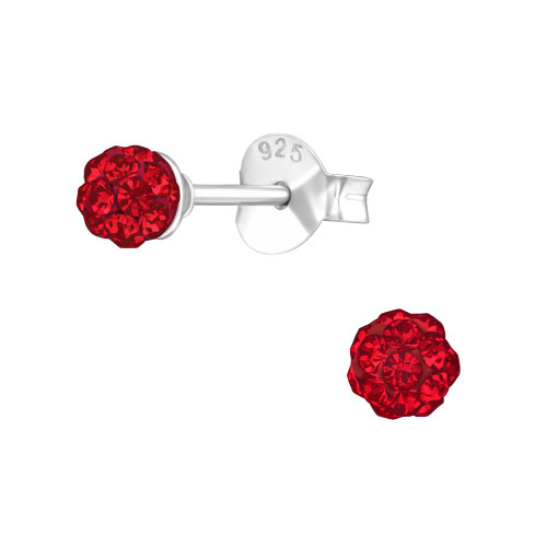 Kristály gömb stift ezüst gyerek fülbevaló - 3mm