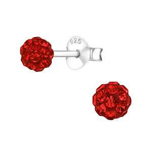 Alap kristály gömb stift ezüst gyerek fülbevaló - 4mm