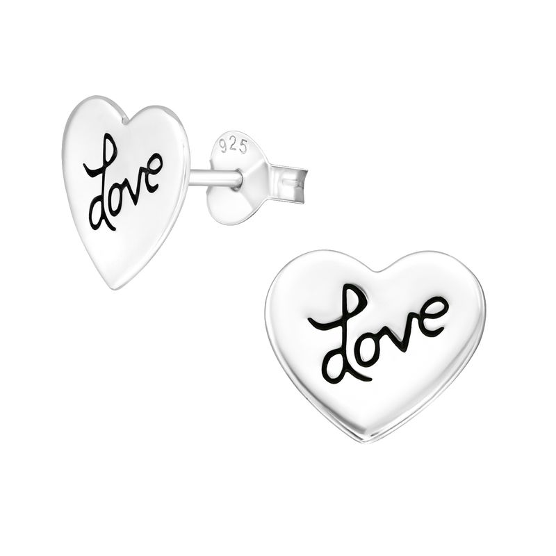 Love Szív gyerek stift ezüst fülbevaló