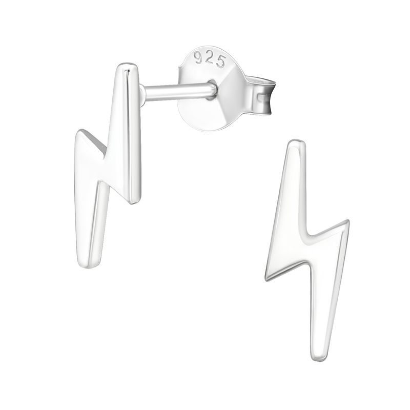Villám gyerek stift ezüst fülbevaló 4x11 mm
