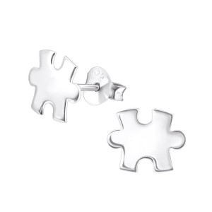 Puzzle gyerek stift ezüst fülbevaló