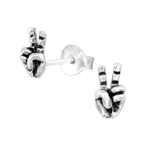 Kézjel gyerek stift ezüst fülbevaló