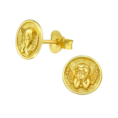 Angyalka 24k aranyozott gyerek stift ezüst fülbevaló Angyalka 24k aranyozott gyerek stift ezüst fülbevaló