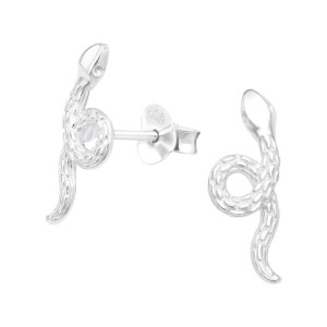Kígyós gyerek stift ezüst fülbevaló