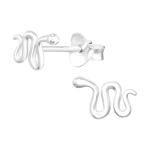 Kígyó egyszerű gyerek stift ezüst fülbevaló