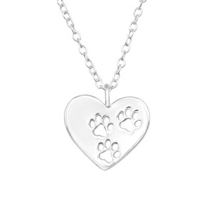 Szív 3 kutya mancs 925 ezüst lány nyaklánc