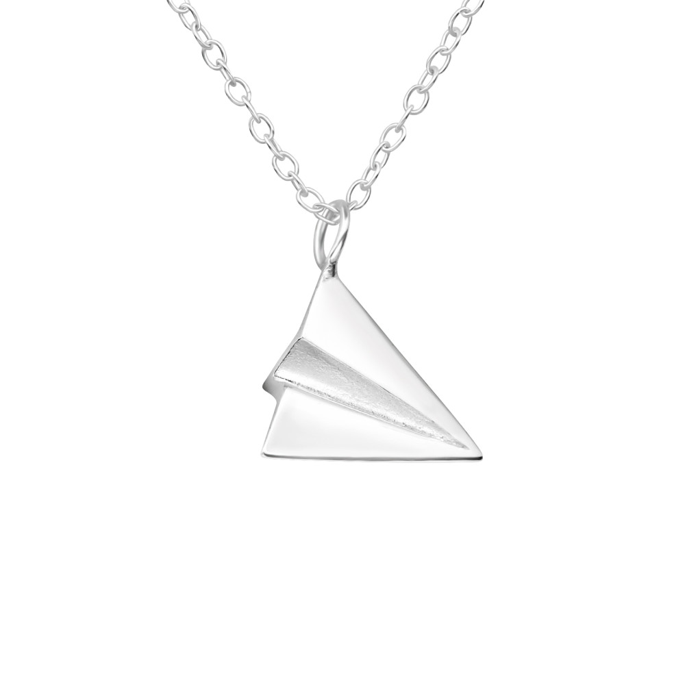 Papírrepülő origami fiú ezüst nyaklánc