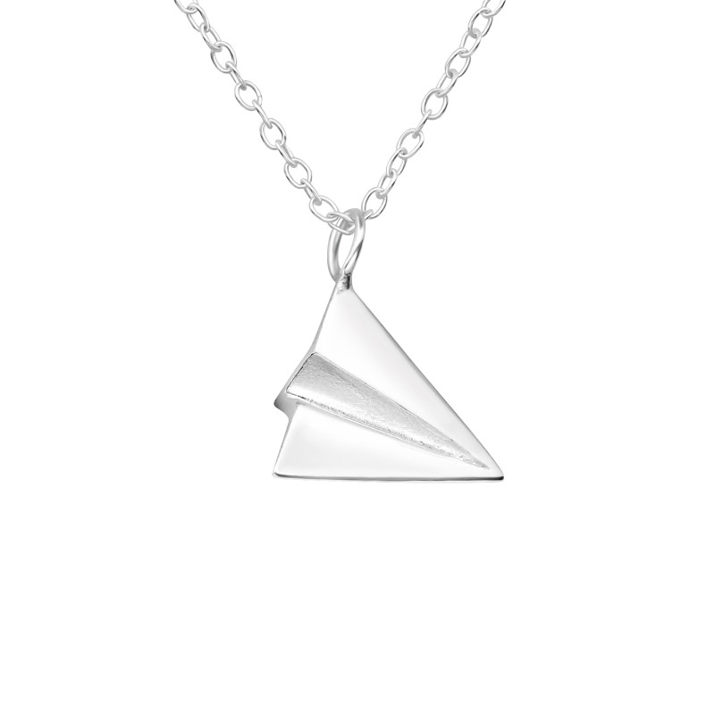 Papírrepülő origami fiú ezüst nyaklánc