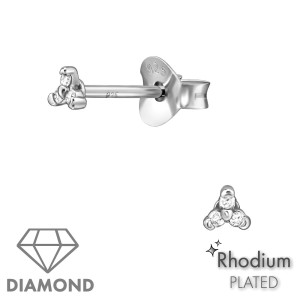 Hármas baba gyémánt lány fülbevaló, 925 ezüst