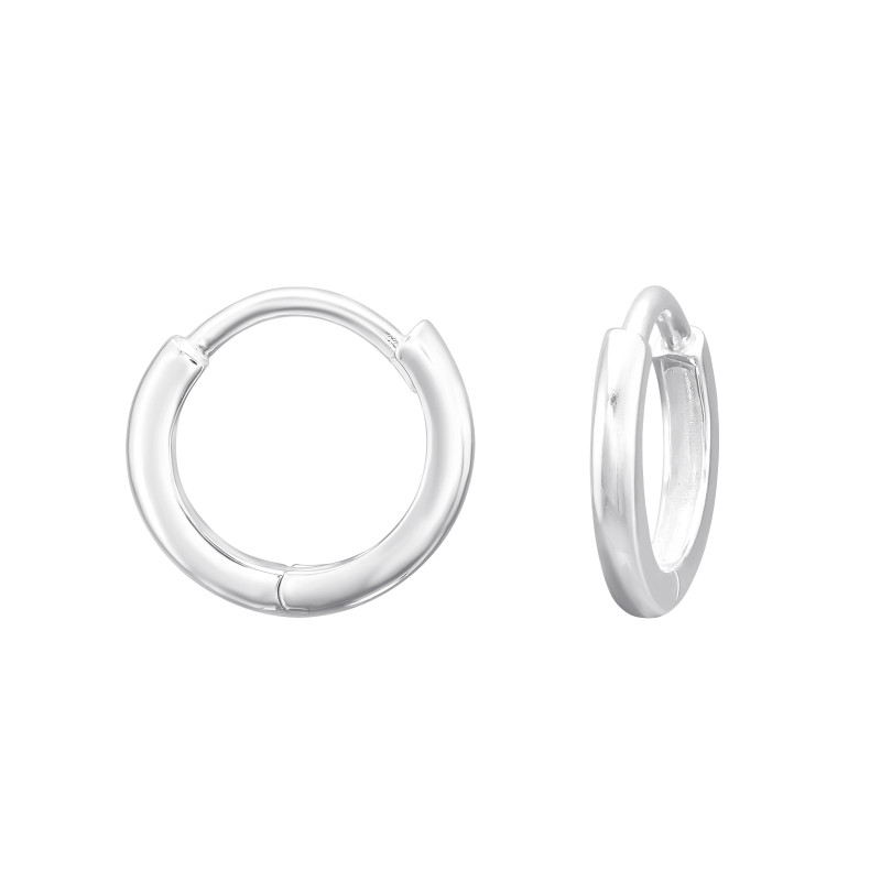 Egyszerű gyerek huggies karika fülbevaló, 925 ezüst, 12 mm