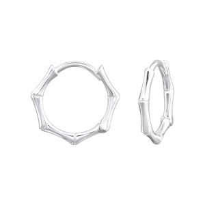 Szögletes gyerek huggies karika fülbevaló, 925 ezüst