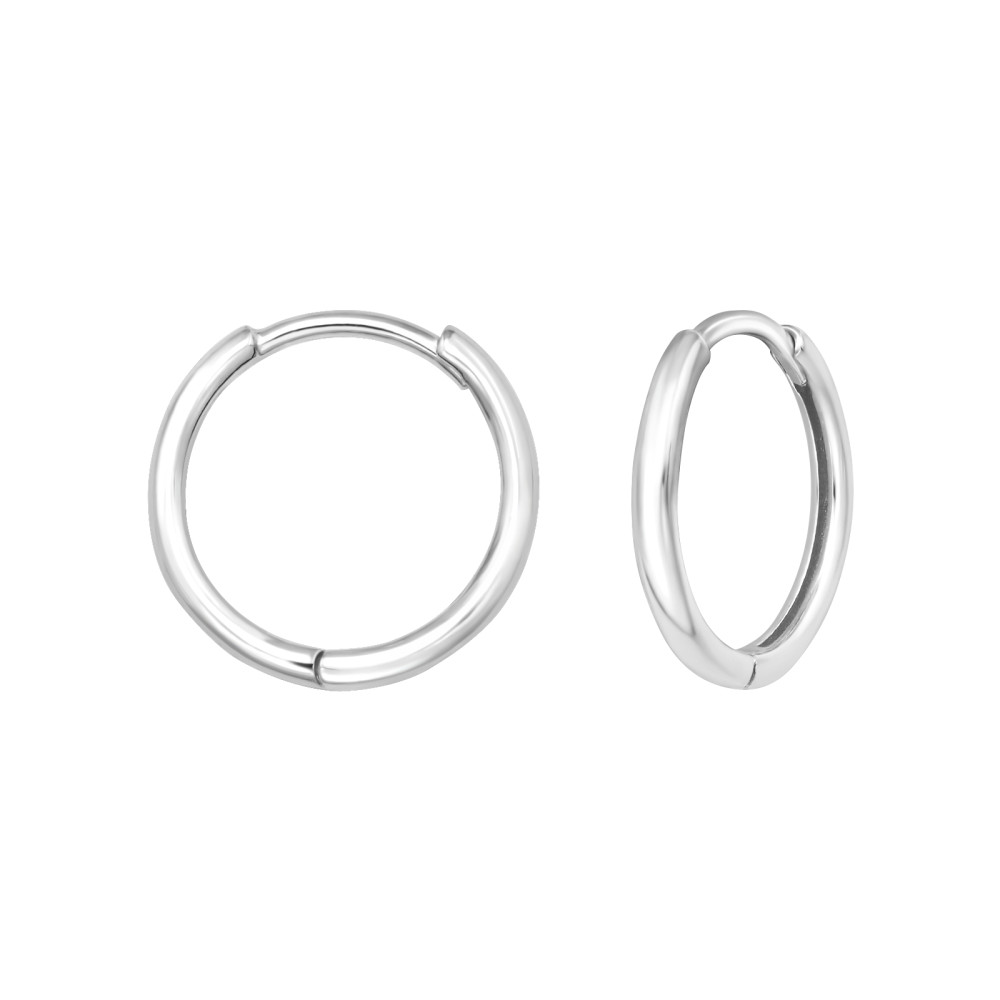 Egyszerű gyerek huggies karika fülbevaló, 925 ezüst, 14 mm
