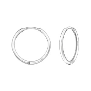 Egyszerű huggies ezüst karikalány fülbevaló