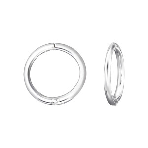 Egyszerű gyerek huggies karika fülbevaló, 925 ezüst, 10 mm
