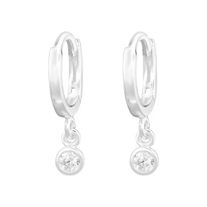 Lógós gyerek huggies karika fülbevaló, 925 ezüst