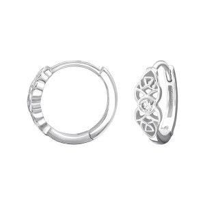Mintás gyerek huggies karika fülbevaló, 925 ezüst
