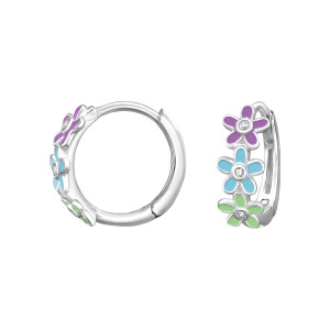 Virágos huggies karika gyerekfülbevaló