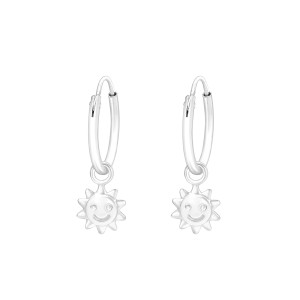 Nap ezüst karika kislány fülbevaló