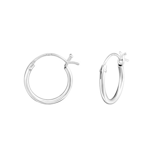 Alap ezüst karika lány fülbevaló, kapcsos 1.2 mm x 12 mm