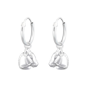 Karika lófej ezüst kislány fülbevaló