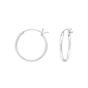 Sima karika ezüst lány fülbevaló, kapcsos