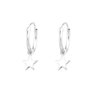 Csillag ezüst karika kislány fülbevaló