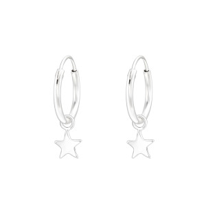 Csillag ezüst karika kislány fülbevaló