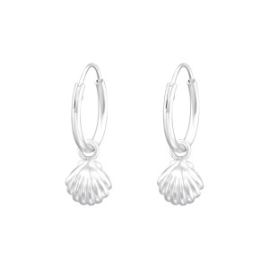 Kagylóhéj ezüst karikakislány fülbevaló