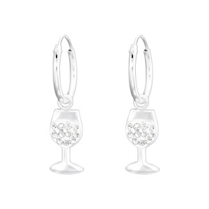 Borospoharas karikakislány fülbevaló