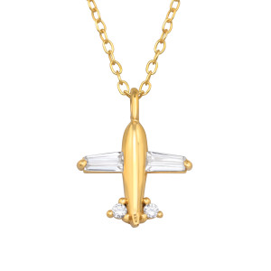 Repülő, aranyozott ezüst tini lány nyaklánc, 45 cm