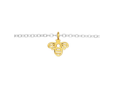 Méhecske aranyozott ezüst kislány karkötő - 20 cm