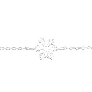 Hópehely ezüst kislány karkötő - 20 + 4 cm