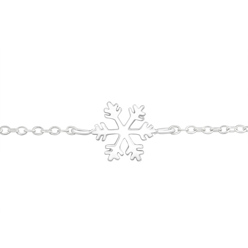 Hópehely ezüst kislány karkötő - 20 + 4 cm