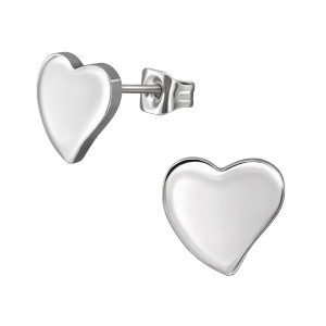 Szíves lány fülbevaló – rozsdamentes acél, stift