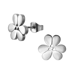 Virágos lány fülbevaló – rozsdamentes acél, stift