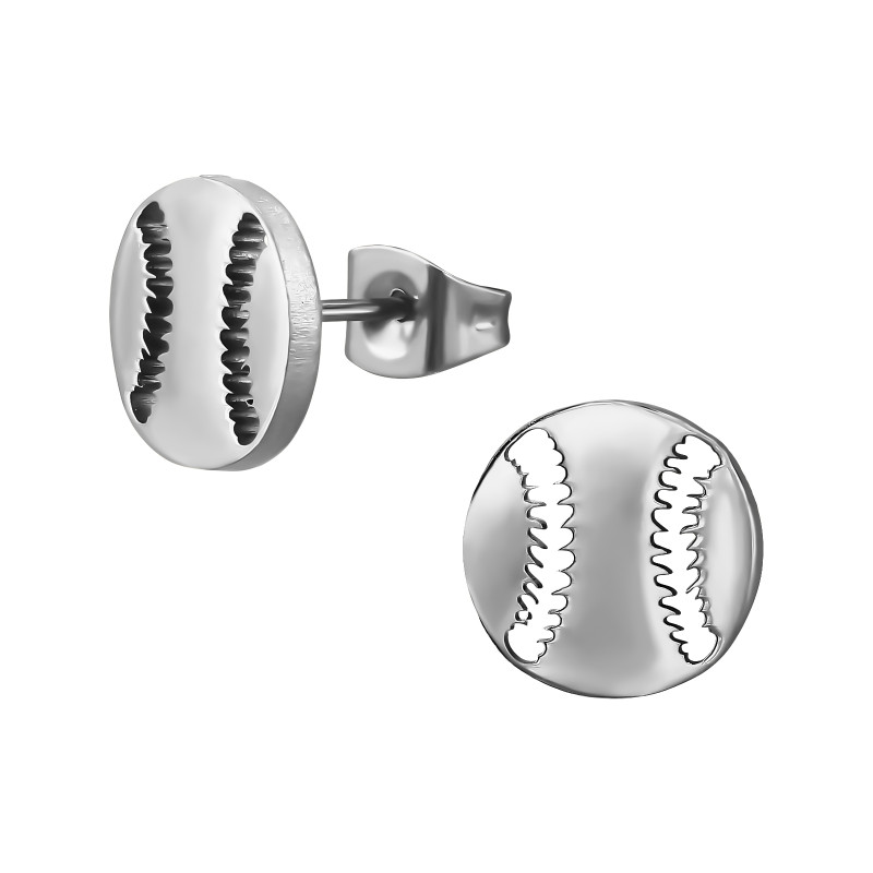Baseball Labda lány fülbevaló – rozsdamentes acél, stift