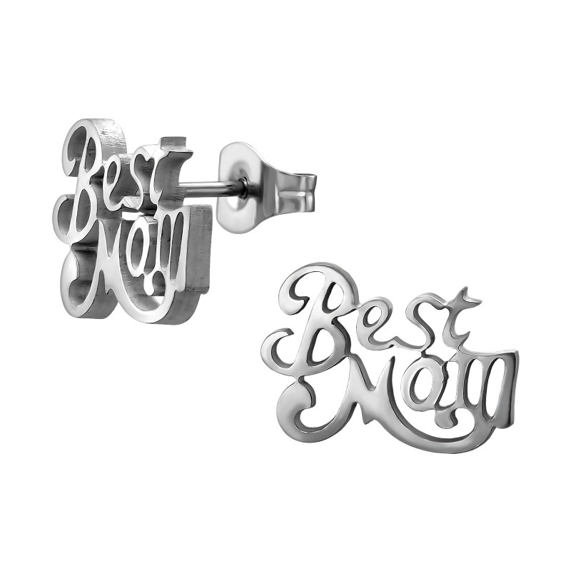 Best Mom lány fülbevaló – rozsdamentes acél, stift